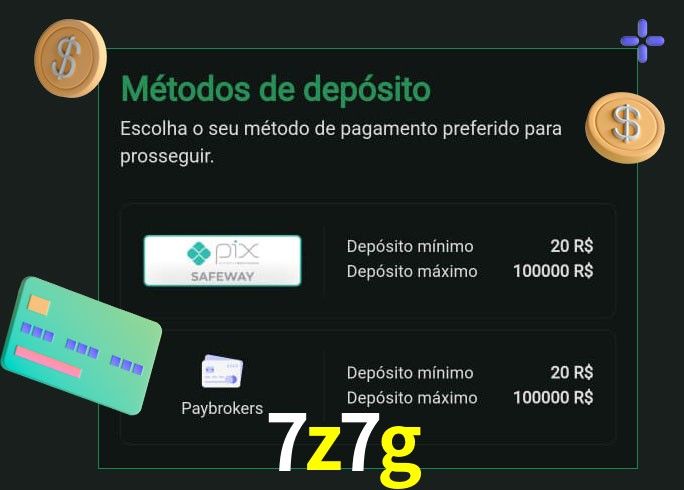 O cassino 7z7g oferece uma grande variedade de métodos de pagamento